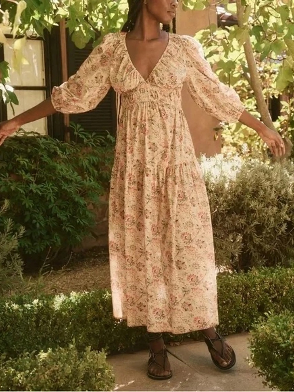 THE GREAT. Brook Midi Dress with sleeves. Size small (1)